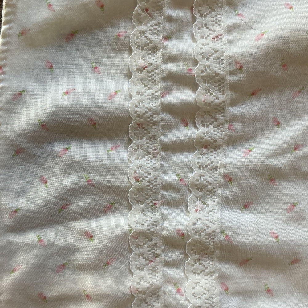 Vintage 1980's COLECO Cabbage Patch Kids Doll Dress White Pink Floral Lace - Picture 2 of 8